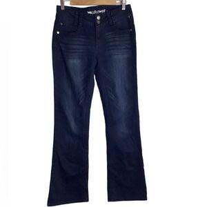 Wallflower Womens The Luscious Curvy Bootcut‎ Jeans Embellished Pockets Dark
